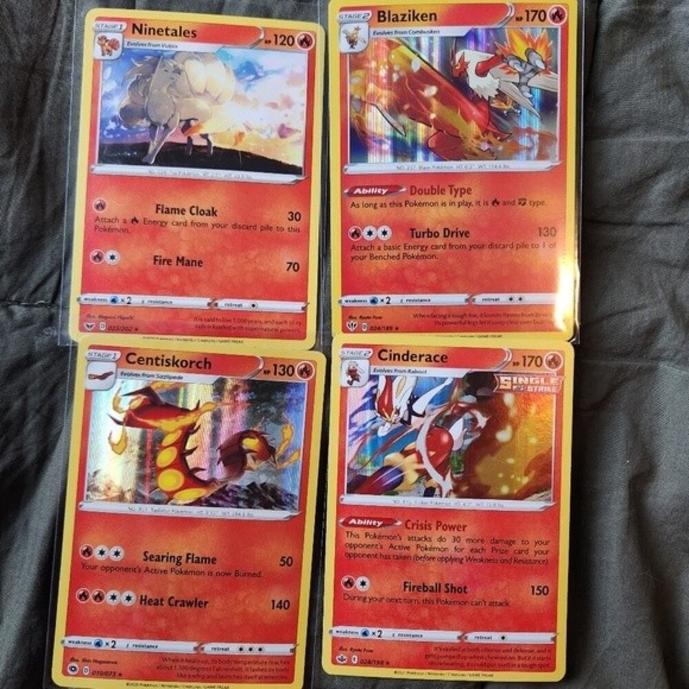 Centiskorch, Ninetales, Blaziken, Cinderace bundle